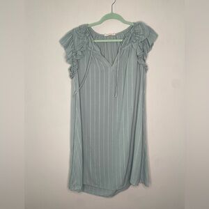 New Grade and Gather Ruffle Short Sleeve Textured Shift Dress Size Small NWT